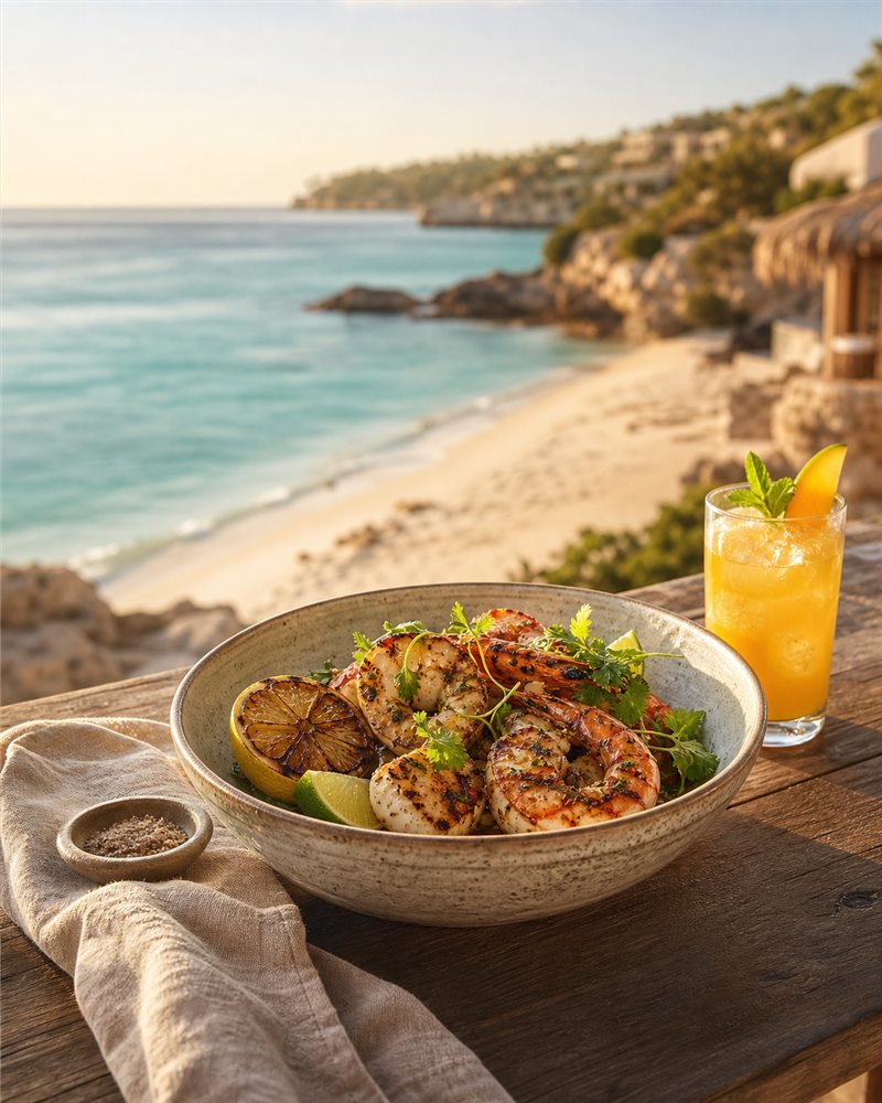 A coastal lunch overlooking the sea